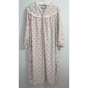 Vintage Accentuette Lanz Womens Floral Nightgown Size L‎ 100% Cotton